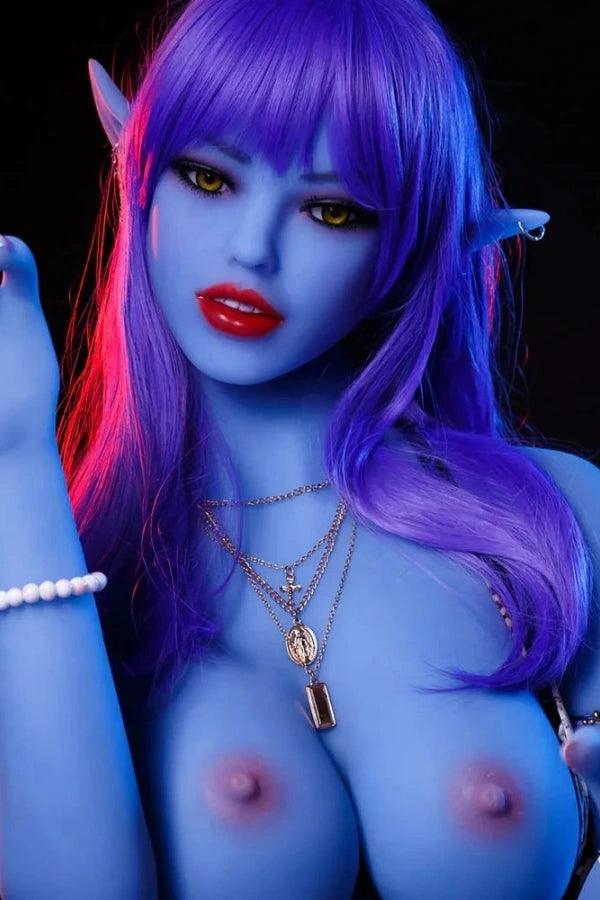 159cm/5.2ft D Cup Blue skin alien sex doll - Violet - Paradisexdoll