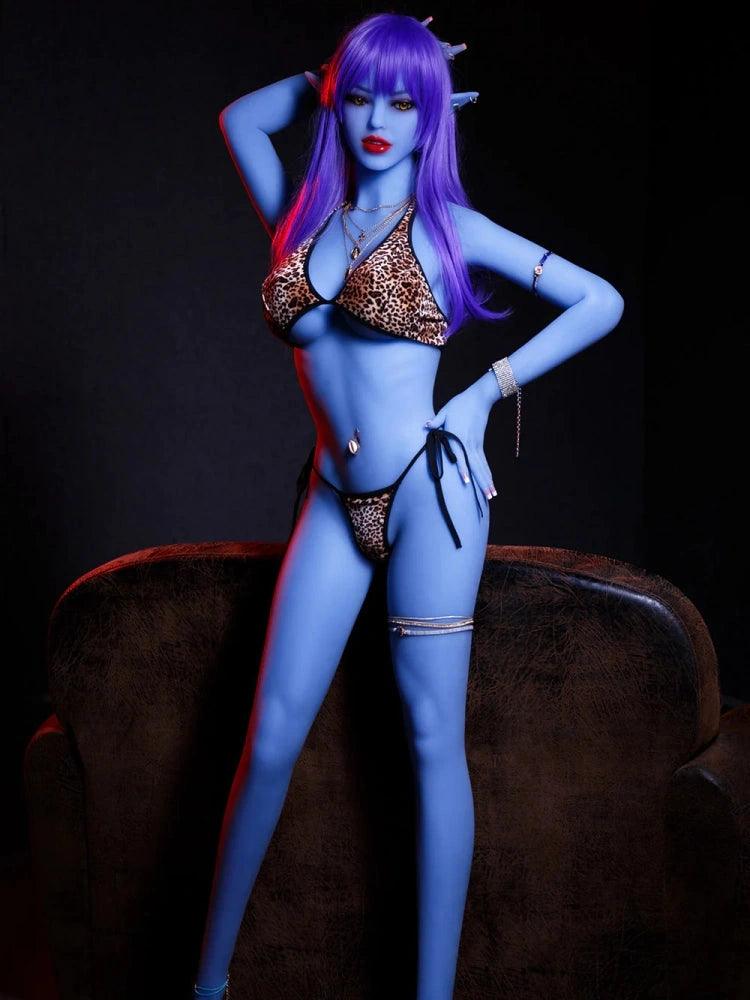 159cm/5.2ft E Cup Blue skin alien sex doll