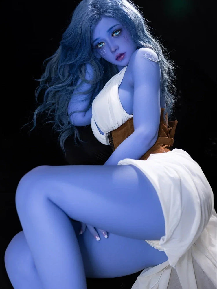 F1439-160cm(5f3)-39kg F Cup Chubby Alien Blue TPE Sex Doll |Aibei Doll
